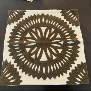 Pottery Barn Cream and Tan Pillow Cover